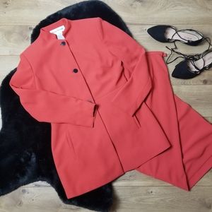 Rena Rowan Two Piece Coral Skirt Suit Set